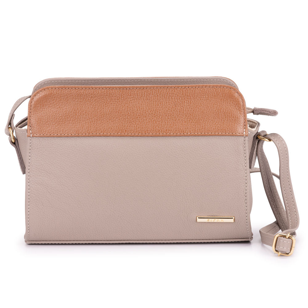 Bolsa Clutch Pequena Couro Cinza Peyton
