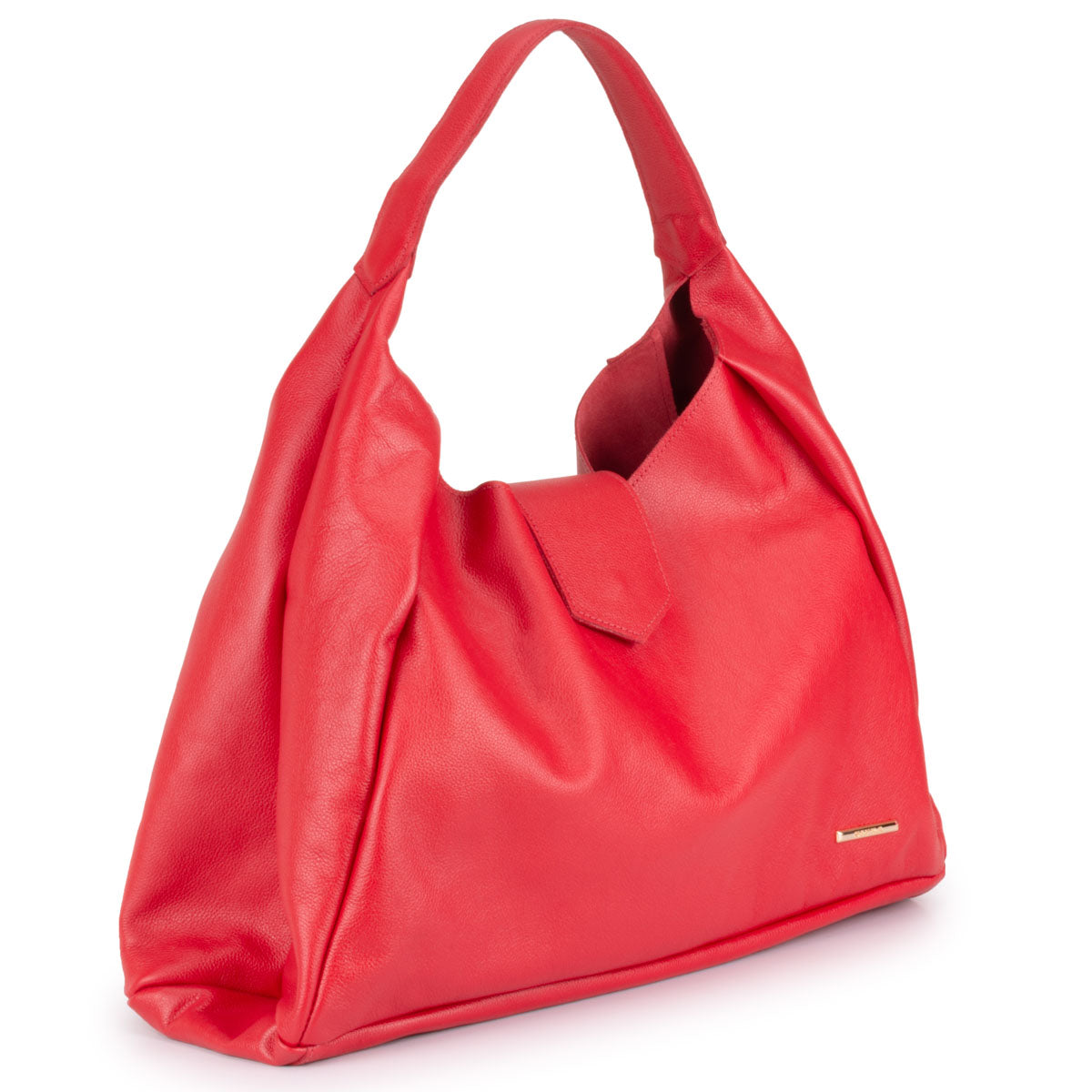 Bolsa Sacola Média Couro Vermelho Bárbara