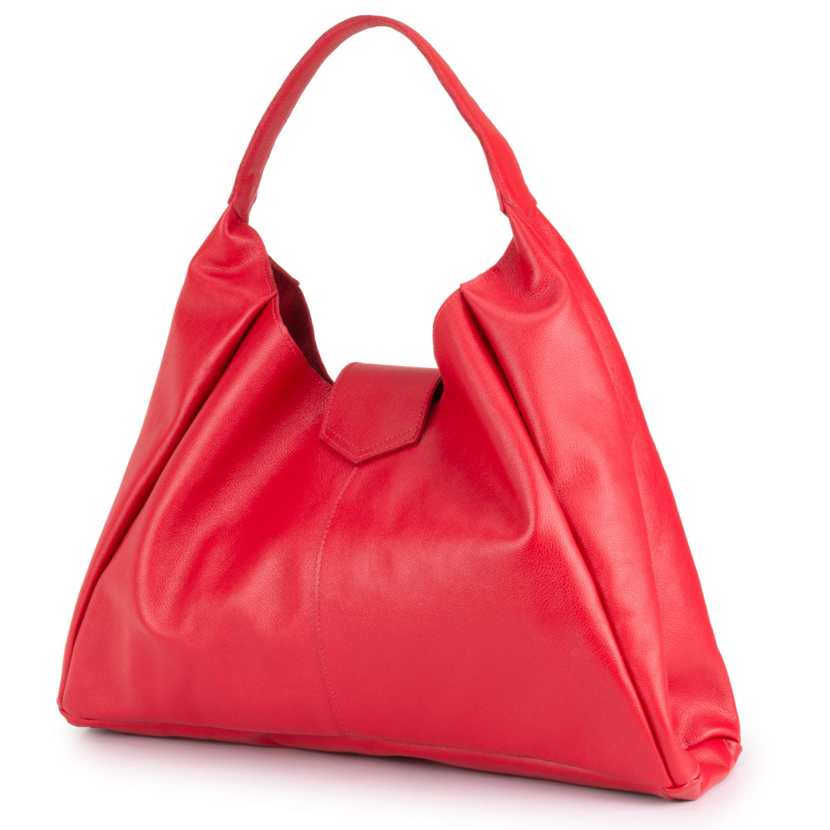 Bolsa Sacola Média Couro Vermelho Bárbara