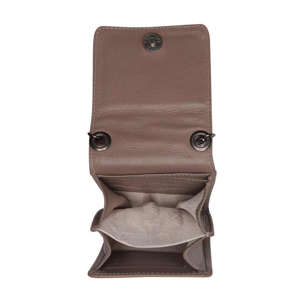 Bolsa Feminina Porta Celular Couro Cinza Karen