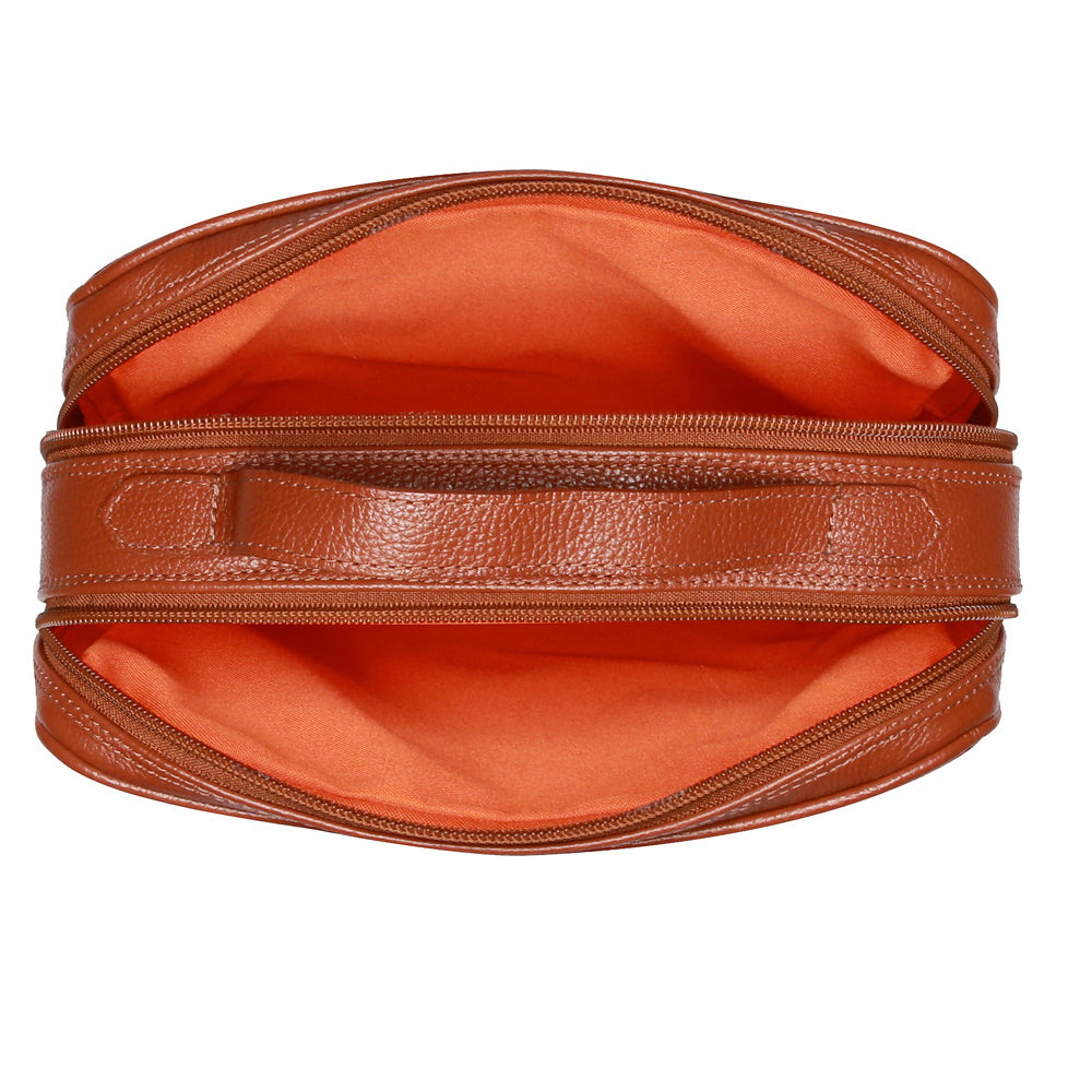 Bolsa Feminina Transversal Matelasse Mão Couro Marrom Luna