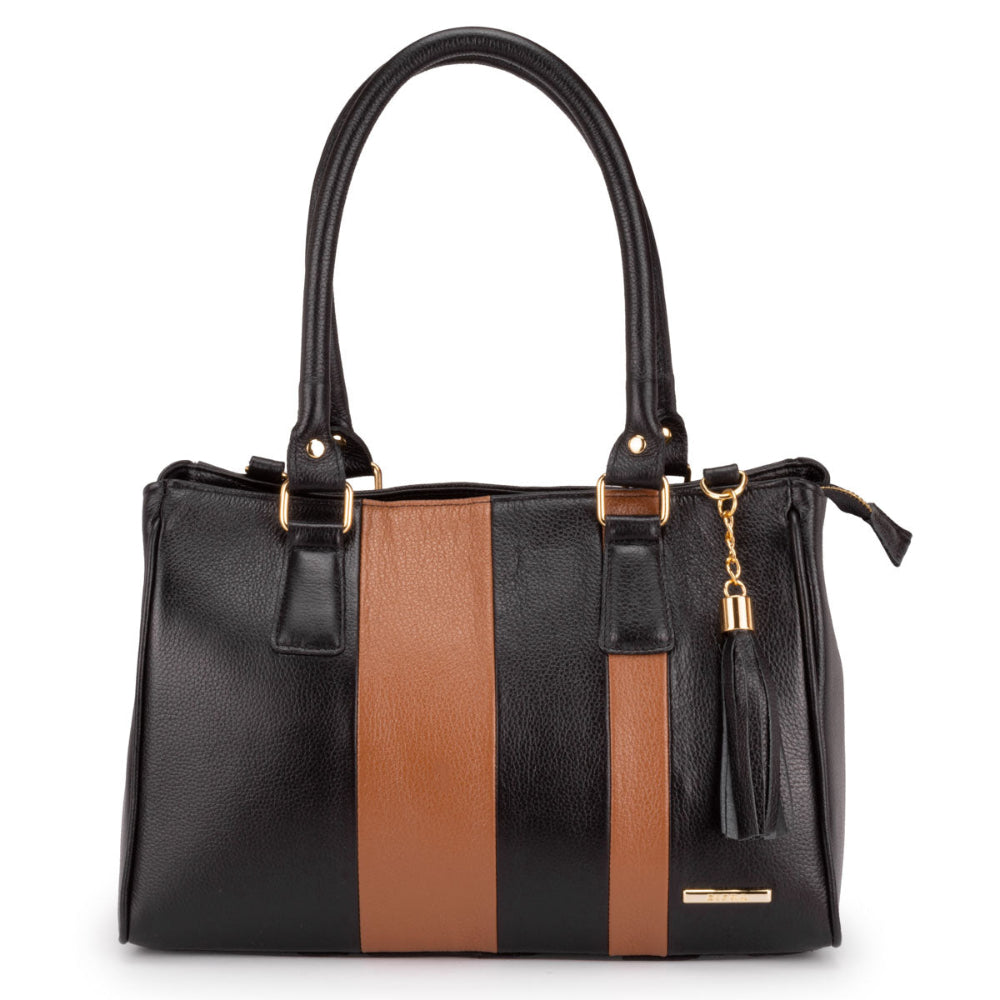 Bolsa Feminina de Ombro Média Couro Preto Lucy Classic