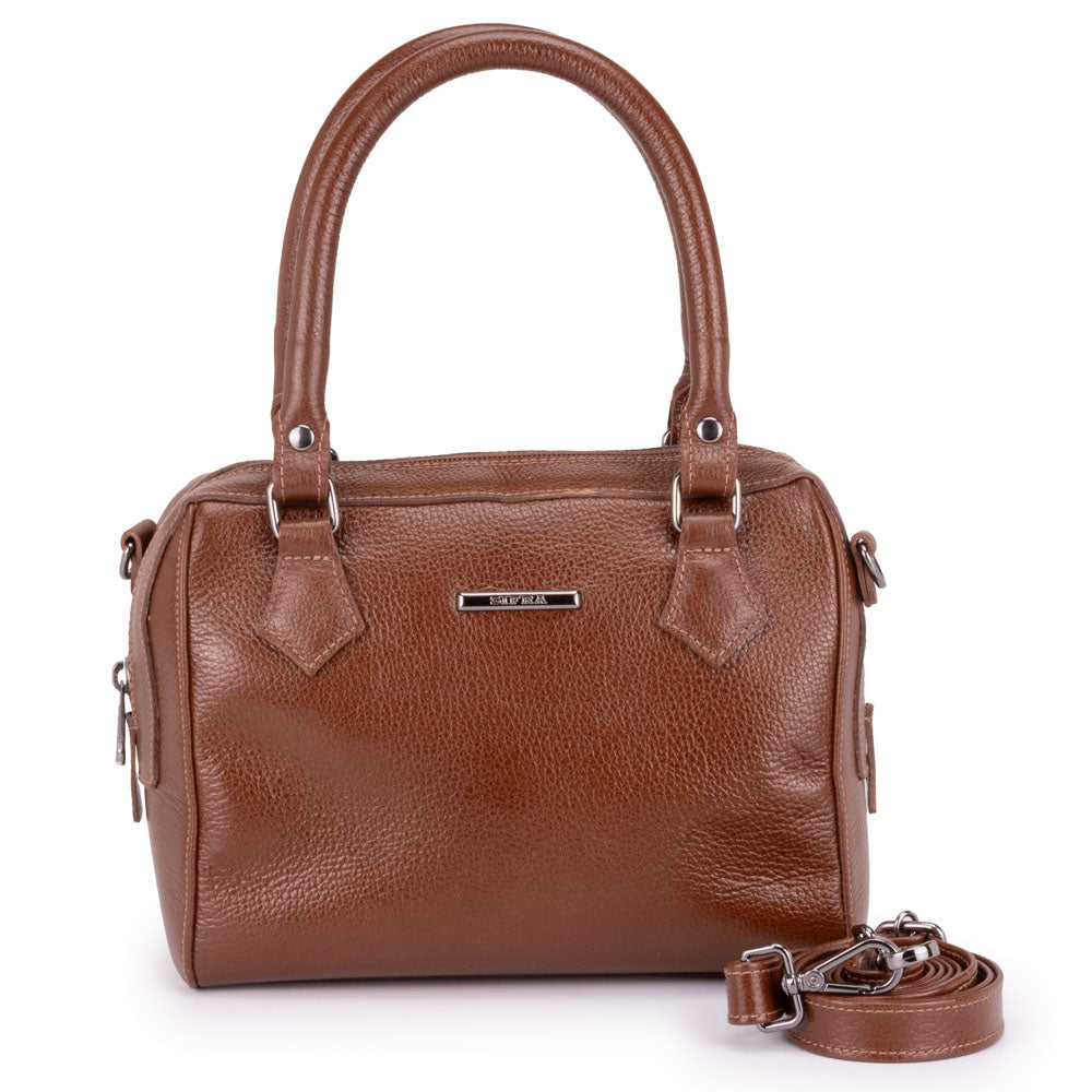 Bolsa Mão Pequena Couro Marrom Milão