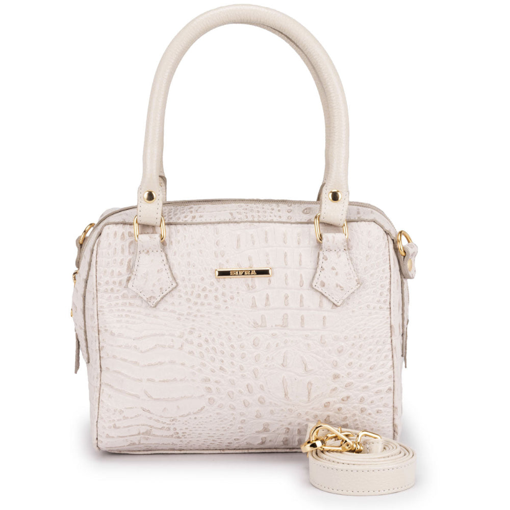 Bolsa Mão Pequena Couro Off White Milão