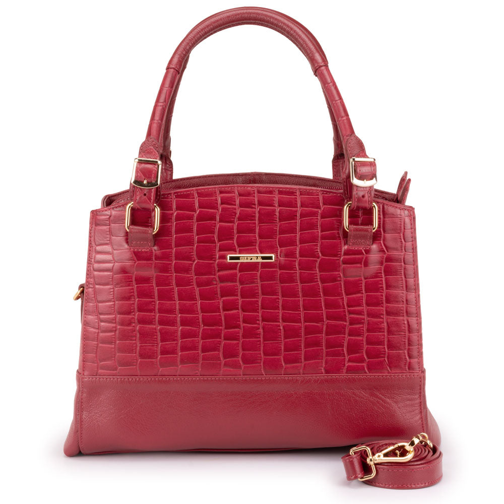 Bolsa Mão Transversal Média Couro Vermelho Madrid