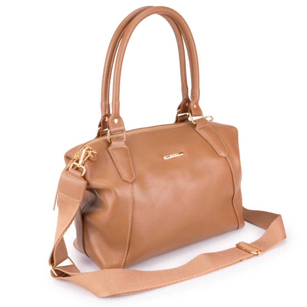 Bolsa Sacola Média Couro Caramelo Tiffany Classic