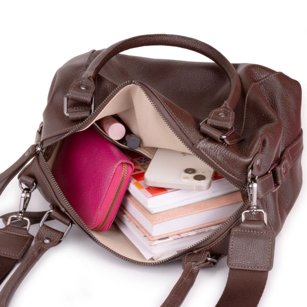 Bolsa Sacola Média Couro Marrom Escuro Tiffany Classic