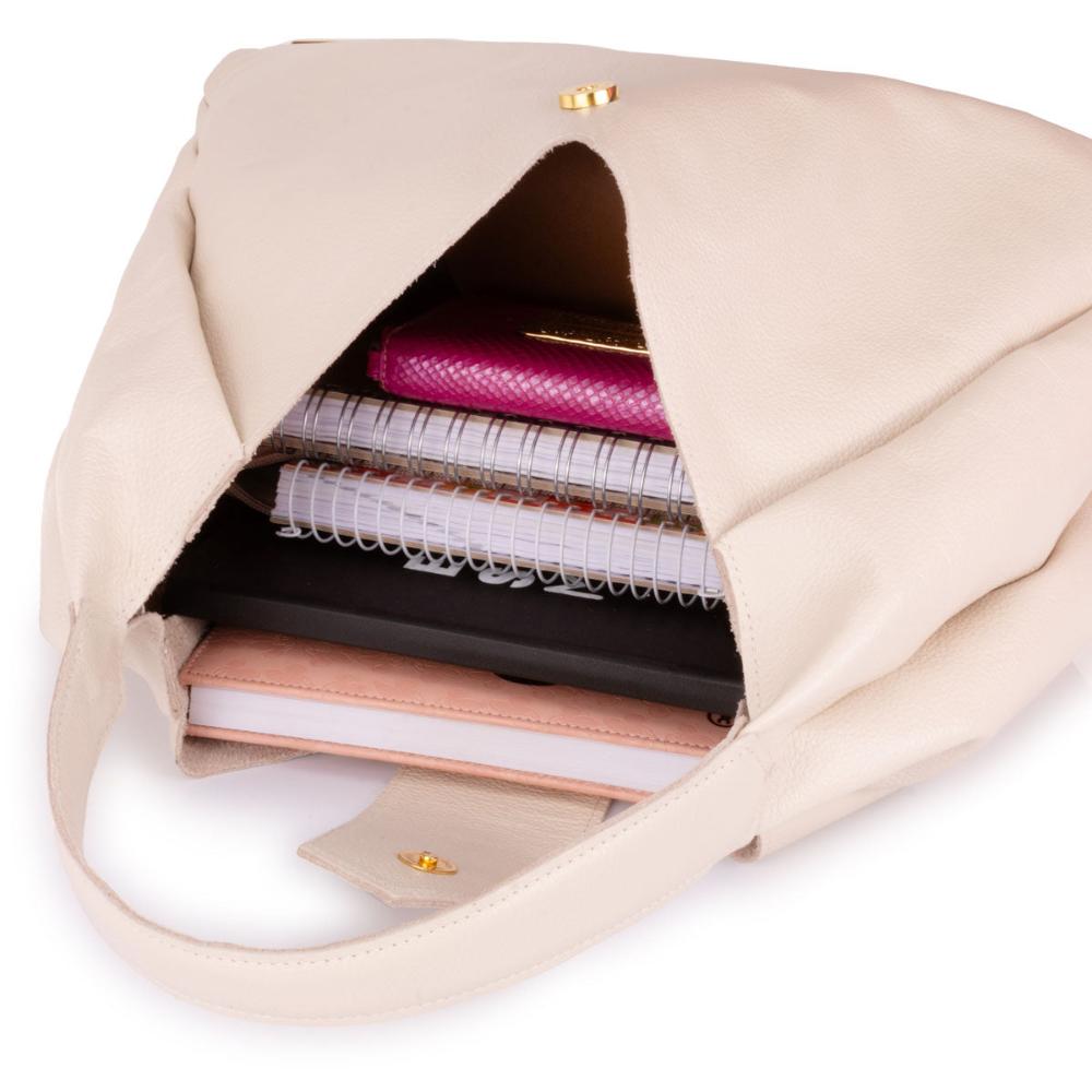 Bolsa Sacola Média Couro Off White Bárbara