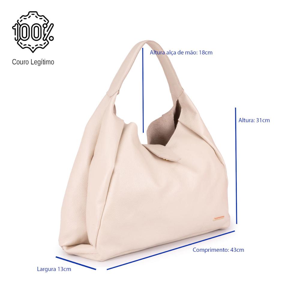 Bolsa Sacola Média Couro Off White Bárbara