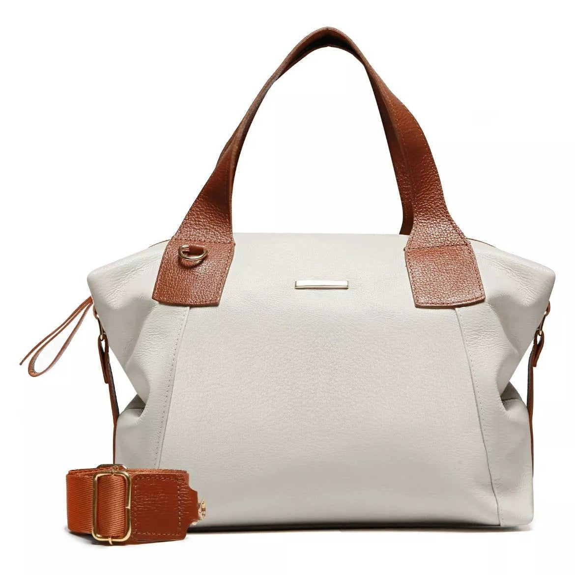 Bolsa Sacola Média Couro Off White Tiffany