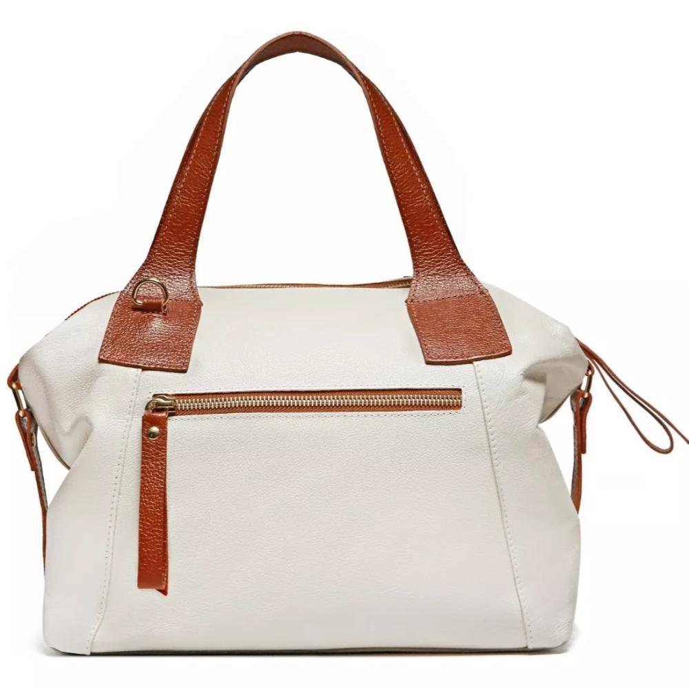 Bolsa Sacola Média Couro Off White Tiffany