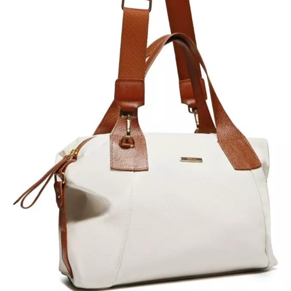 Bolsa Sacola Média Couro Off White Tiffany