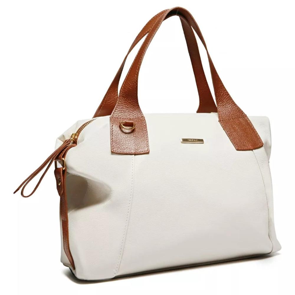 Bolsa Sacola Média Couro Off White Tiffany