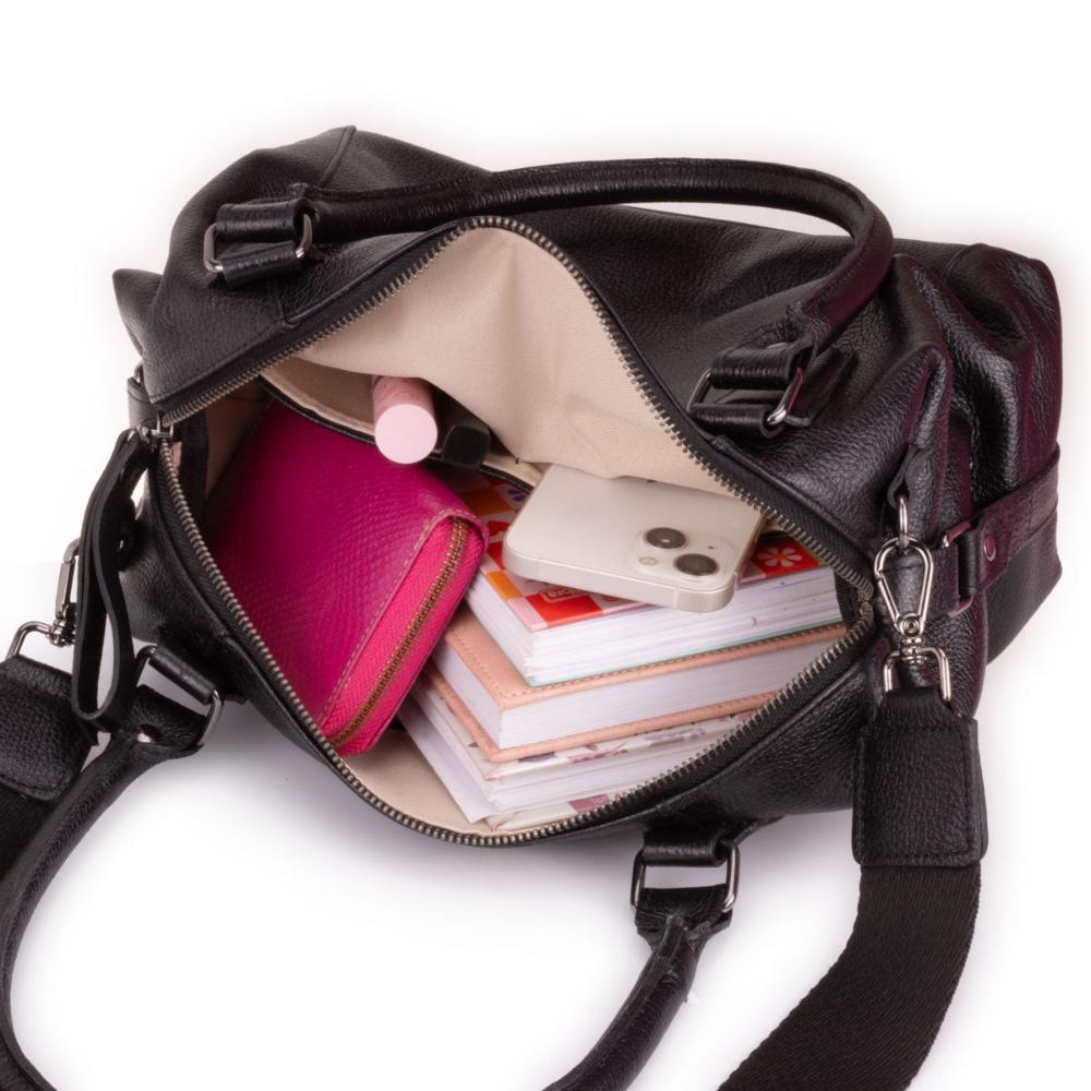 Bolsa Sacola Média Couro Preta Tiffany Classic