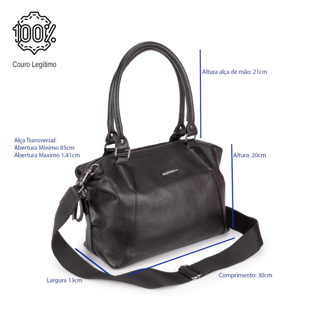 Bolsa Sacola Média Couro Preta Tiffany Classic