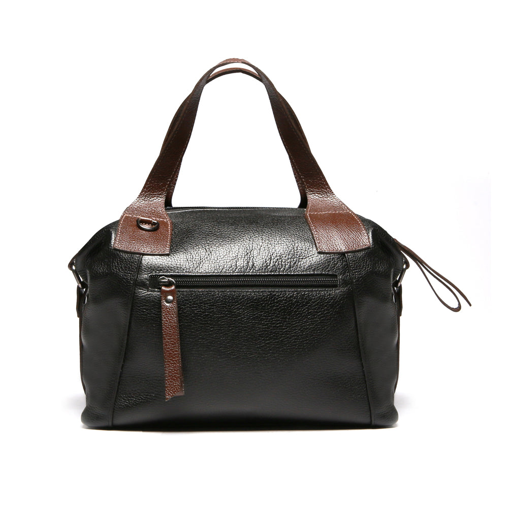 Bolsa Sacola Média Couro Preto Tiffany