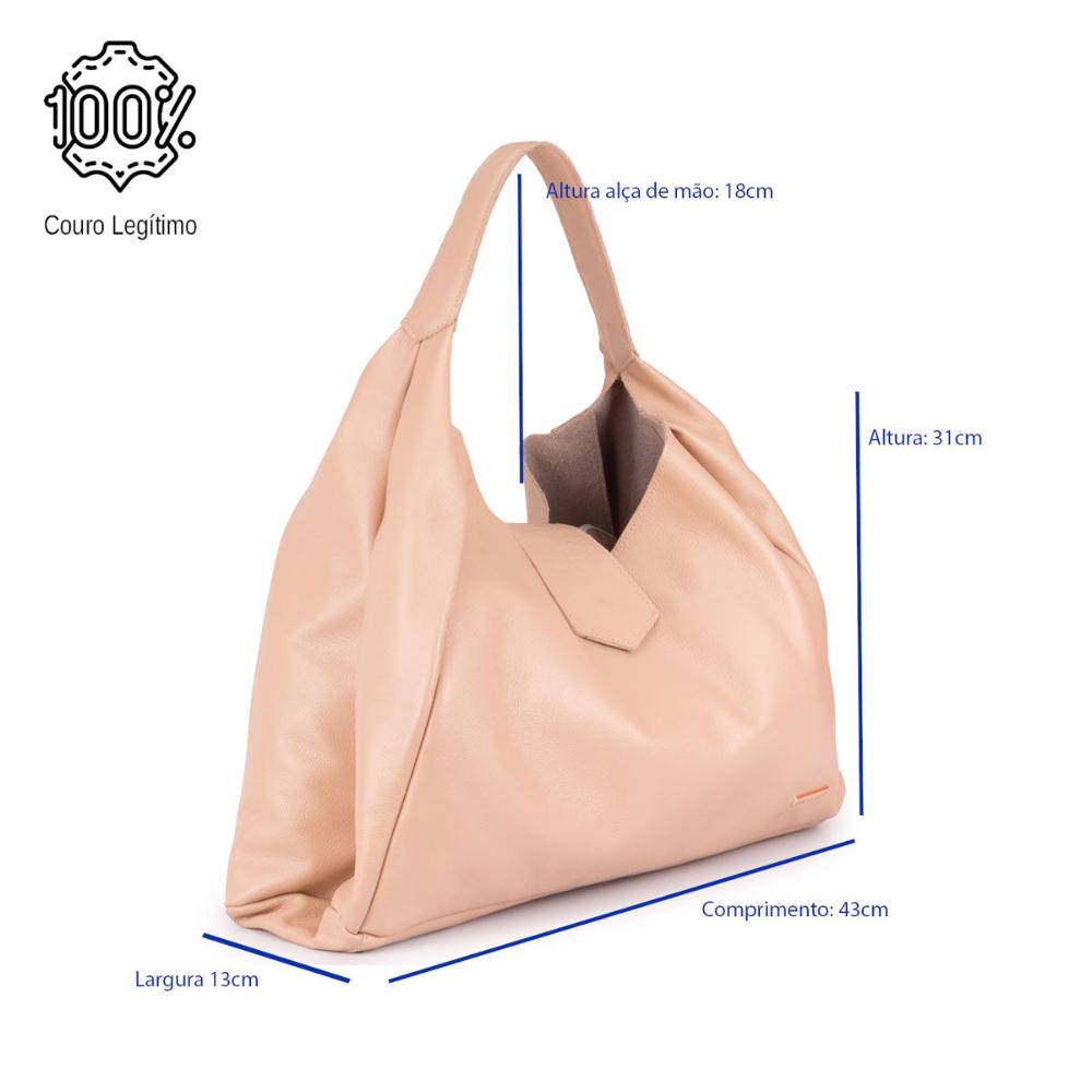 Bolsa Sacola Média Couro Rosé Bárbara