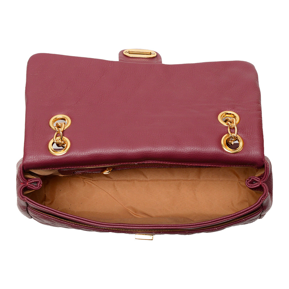 Bolsa Tiracolo Grande Couro Marsala Agatha