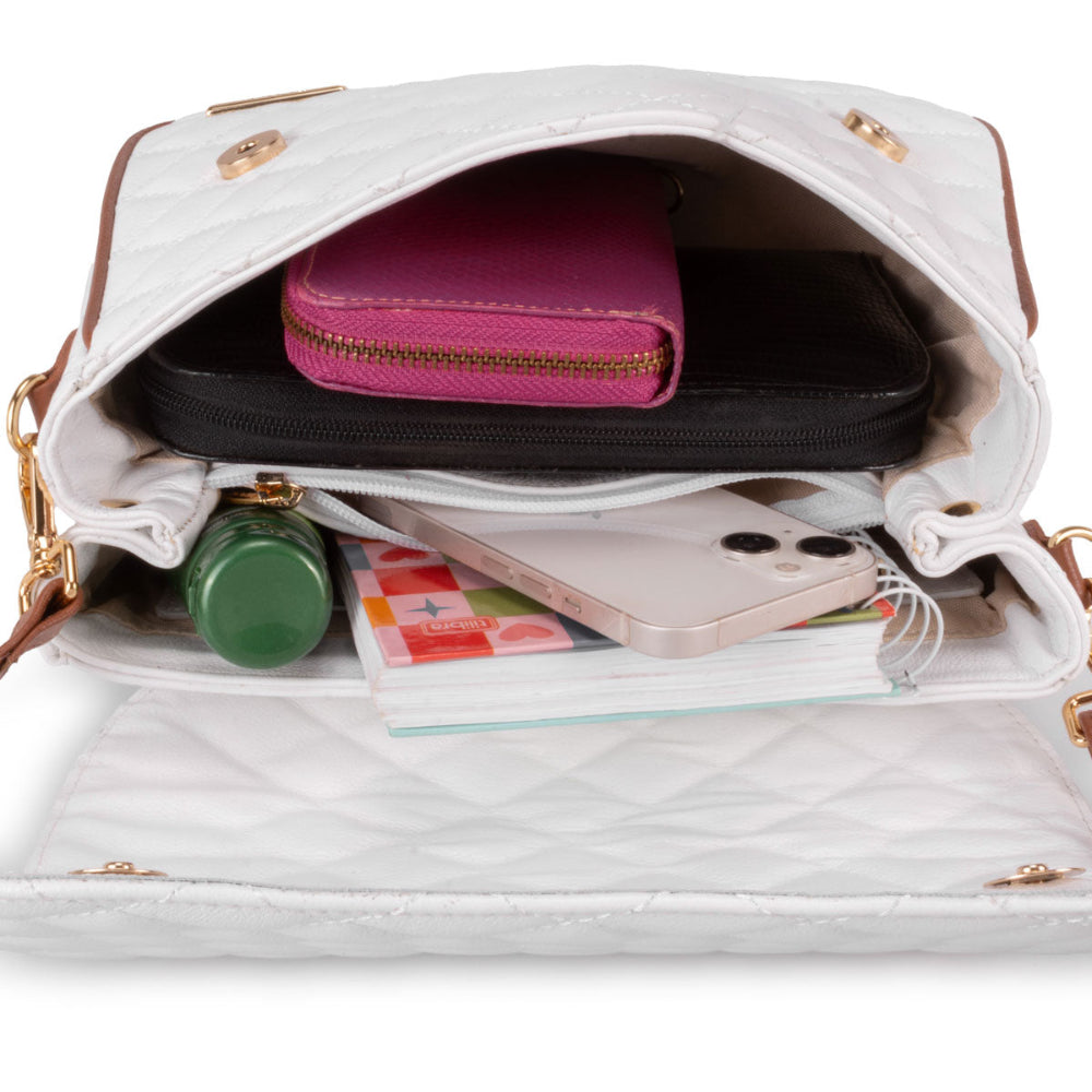 Bolsa Tiracolo Média Couro Branco Juliana