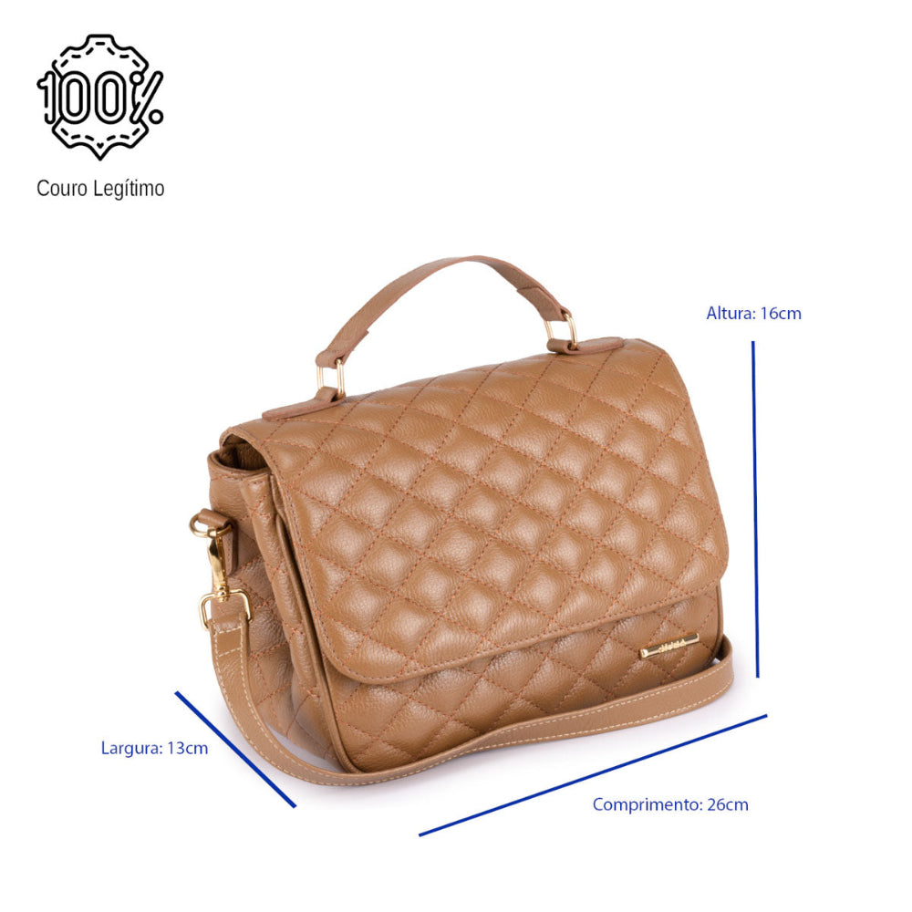 Bolsa Tiracolo Média Couro Caramelo Claro Juliana