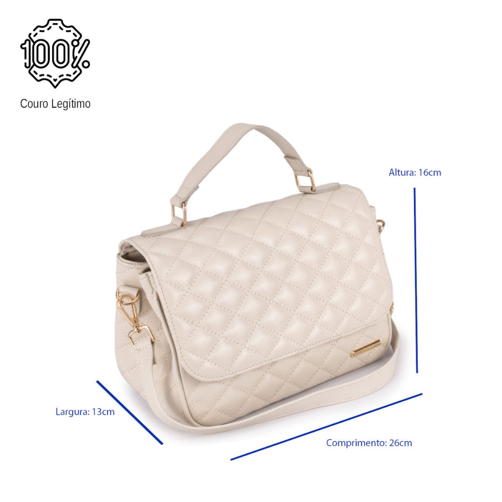Bolsa Tiracolo Média Couro Off White Juliana