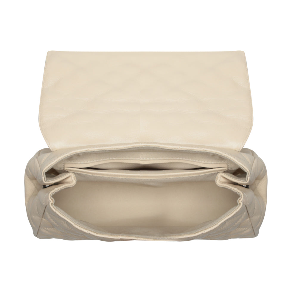 Bolsa Tiracolo Média Couro Off White Onix Bruna