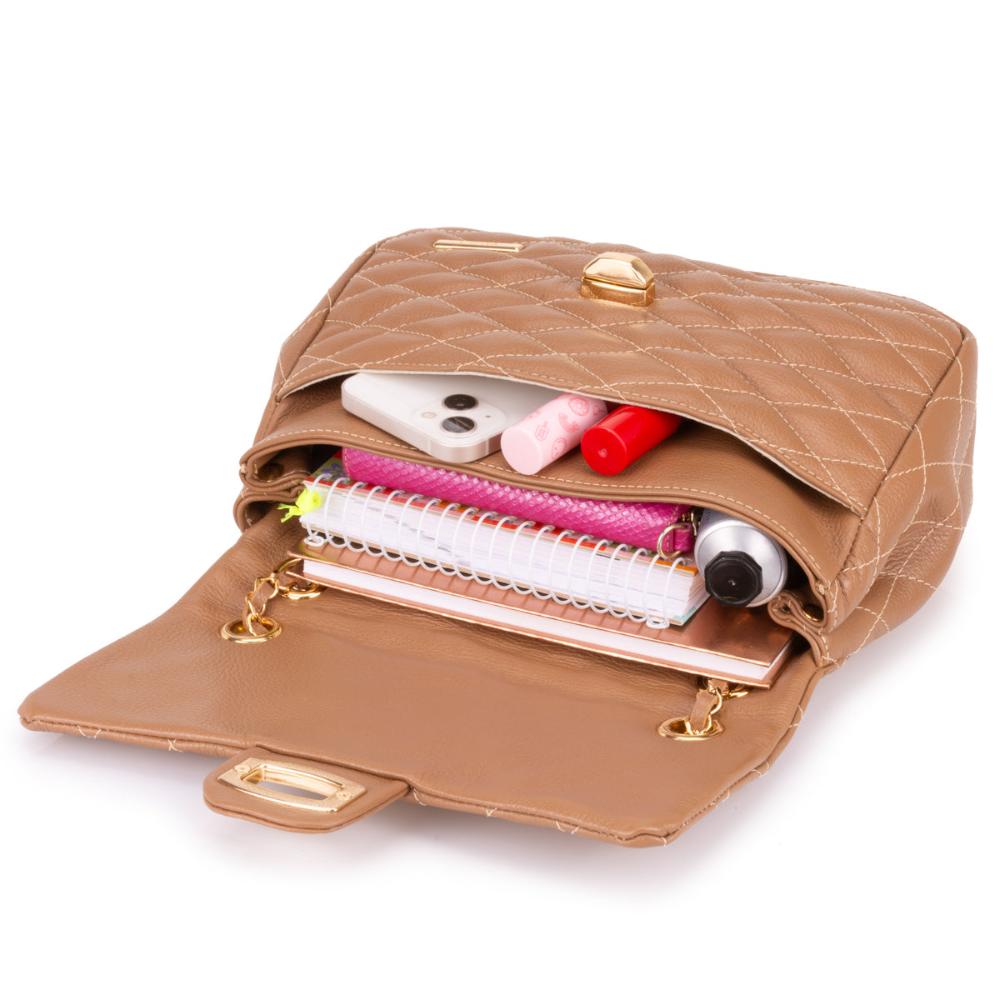 Bolsa Tiracolo Pequena Couro Caramelo Beca