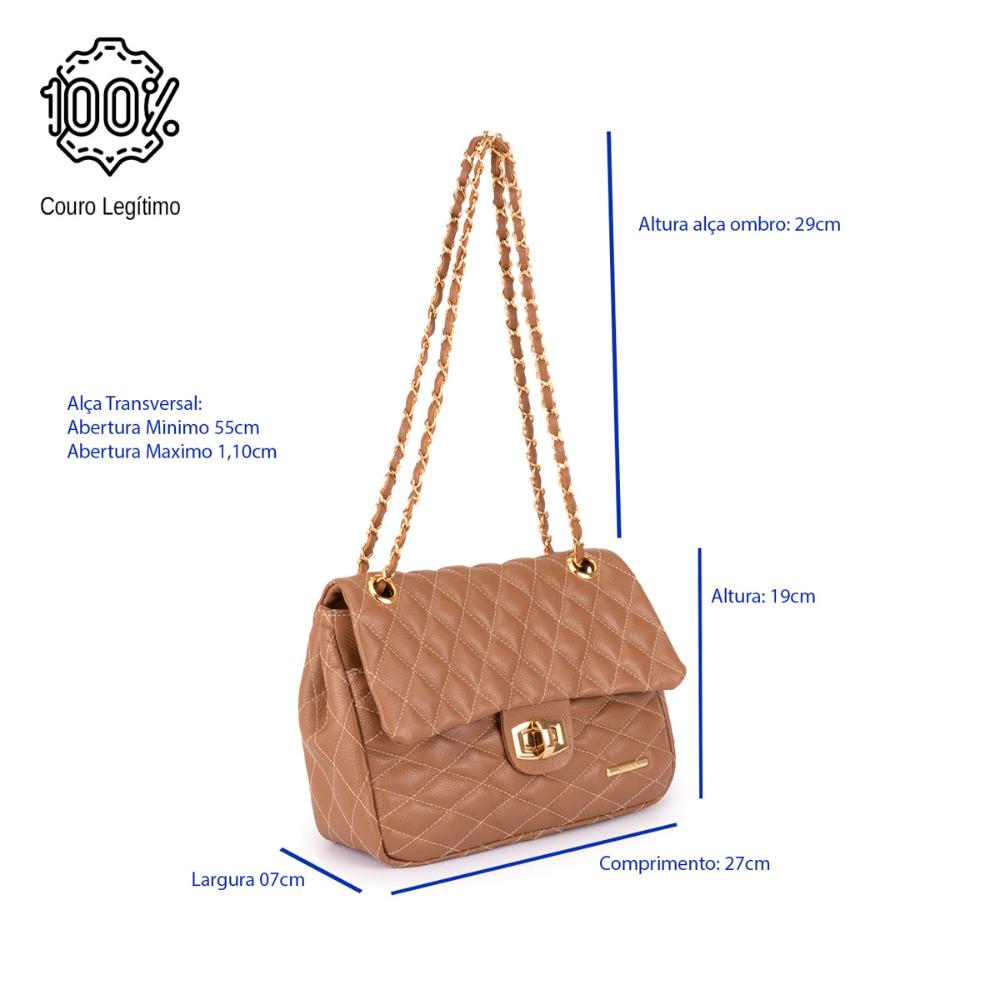 Bolsa Tiracolo Pequena Couro Caramelo Beca