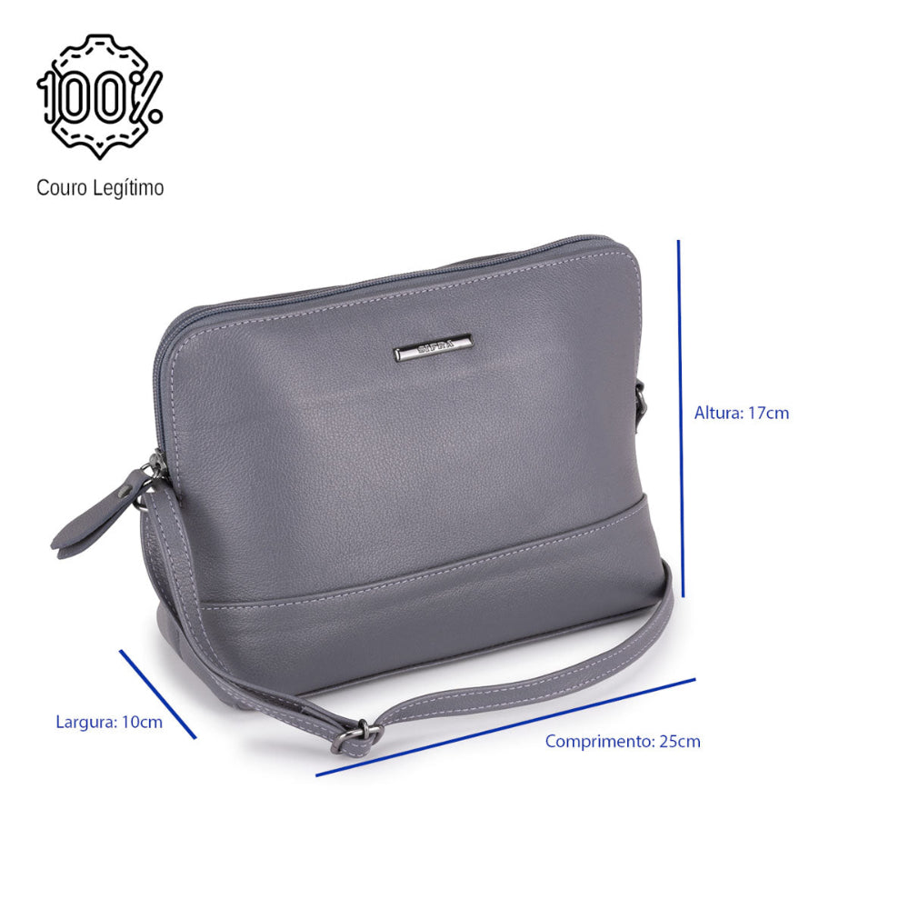 Bolsa Tiracolo Pequena Couro Grafite Betina