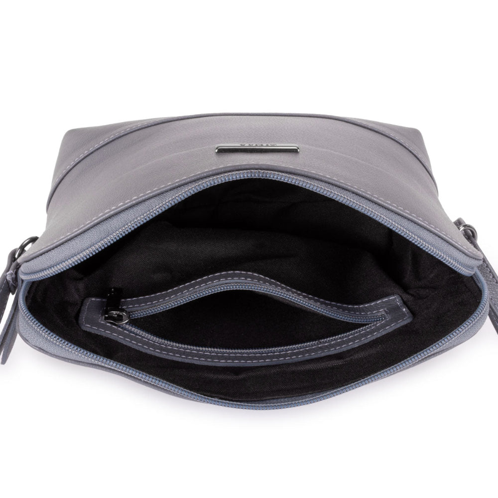 Bolsa Tiracolo Pequena Couro Grafite Betina