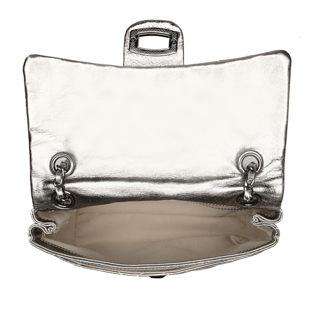 Bolsa Tiracolo Pequena Couro Inox Beca