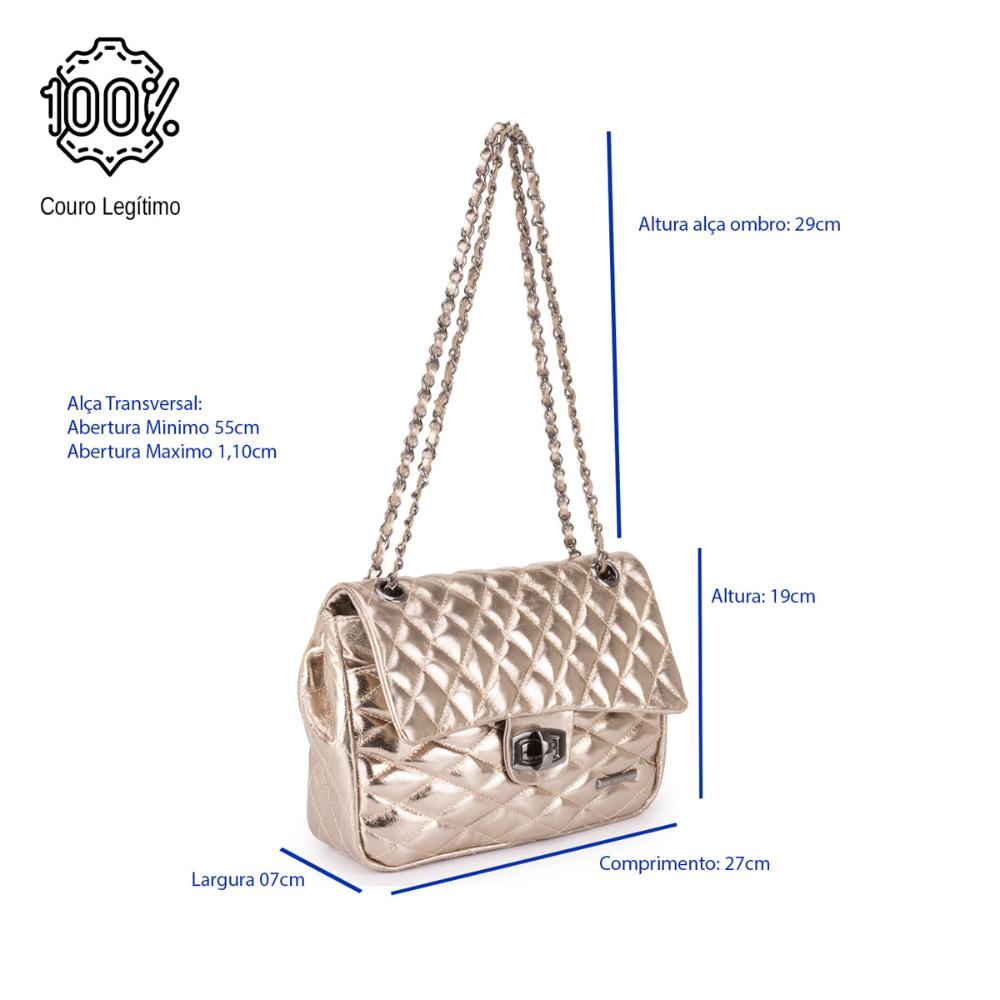 Bolsa Tiracolo Pequena Couro Ouro Velho Beca