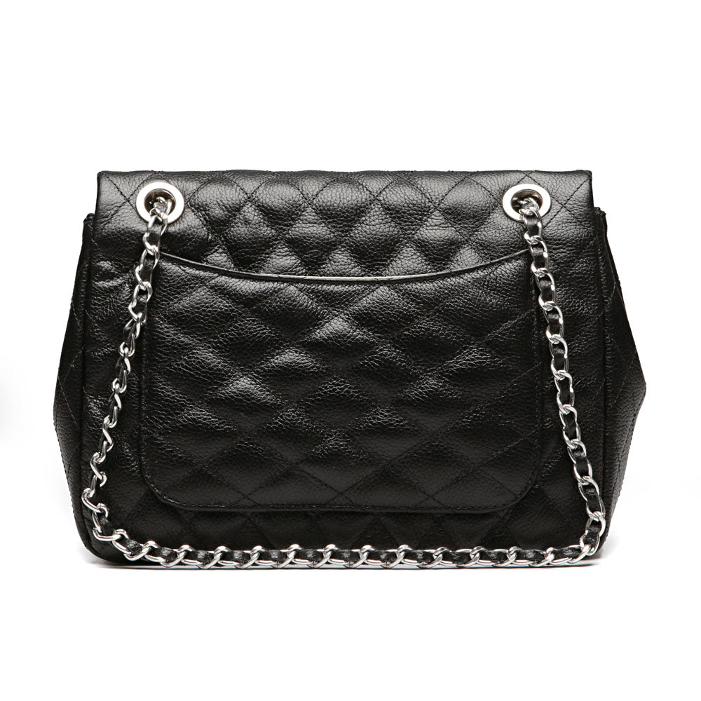 Bolsa Tiracolo Pequena Couro Preta Beca