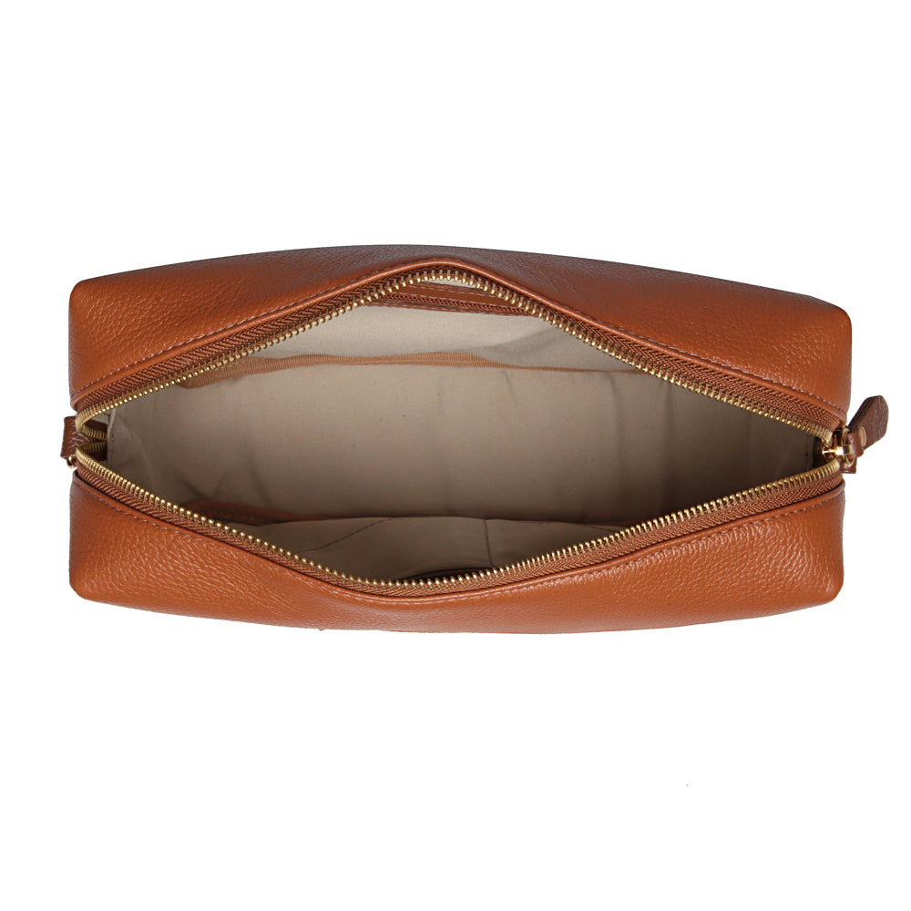 Bolsa Tiracolo Transversal Couro Marrom Anna