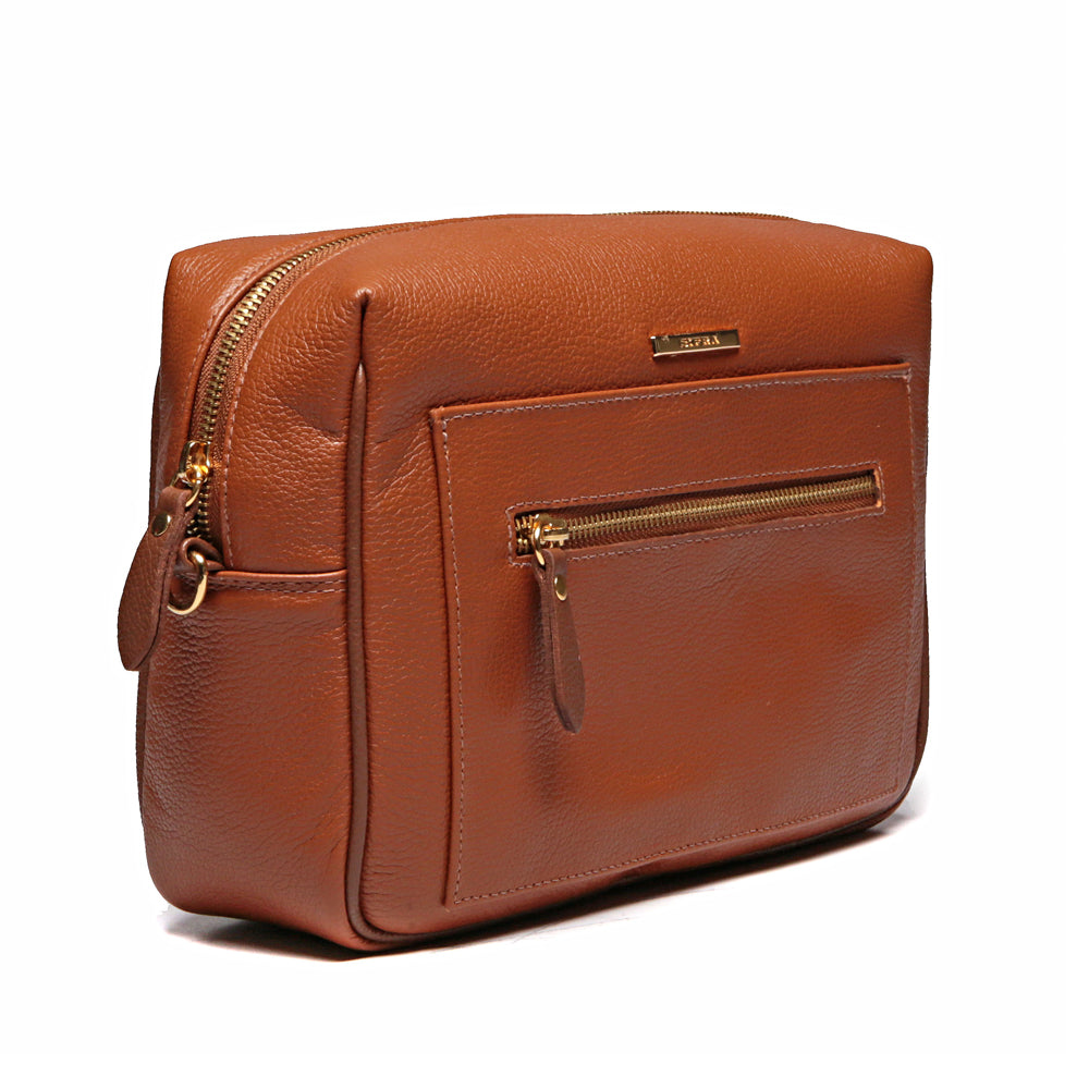 Bolsa Tiracolo Transversal Couro Marrom Anna