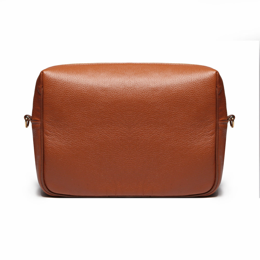 Bolsa Tiracolo Transversal Couro Marrom Anna