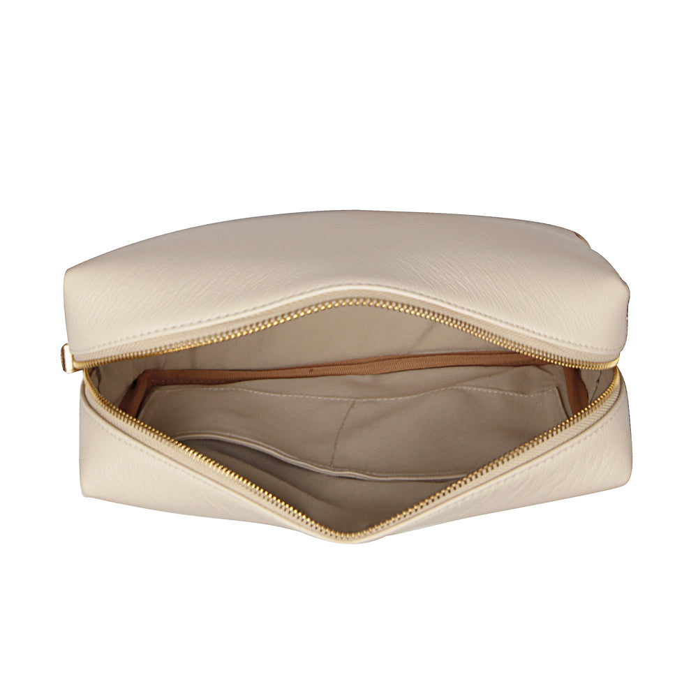 Bolsa Tiracolo Transversal Couro Off White Anna