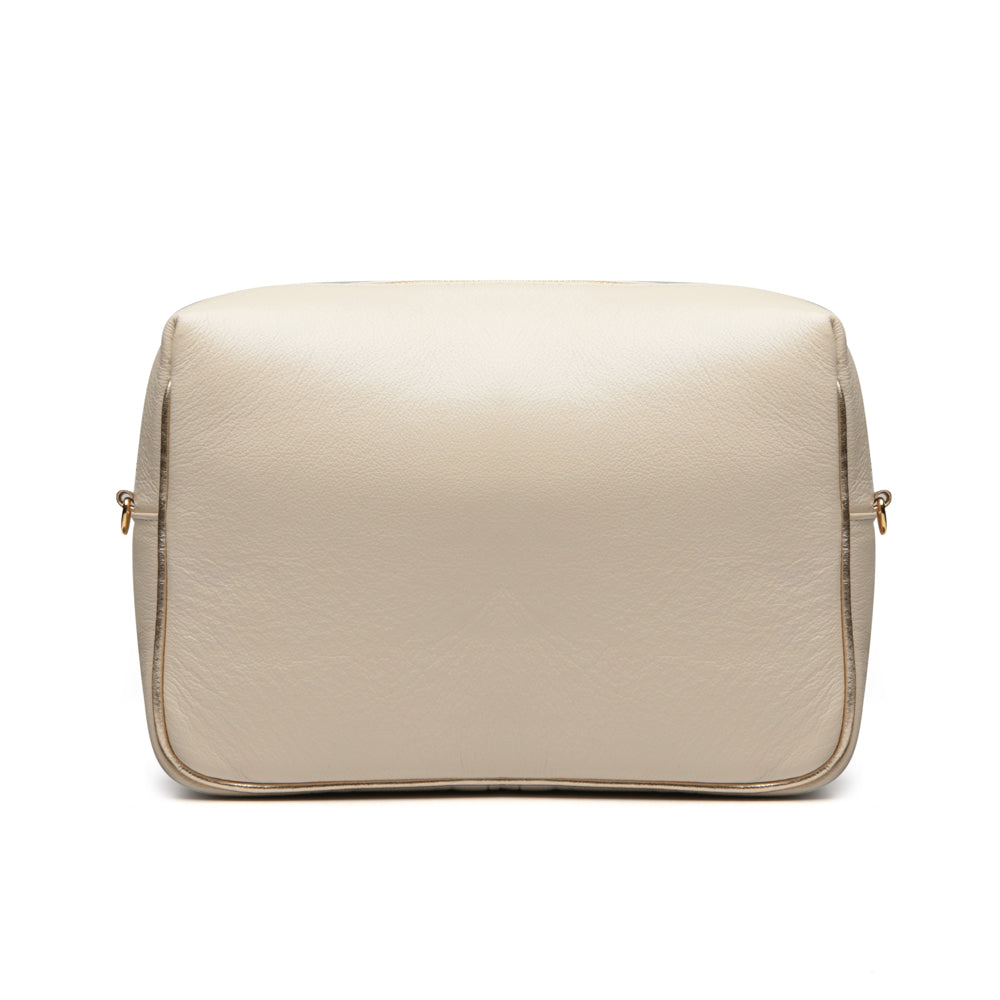 Bolsa Tiracolo Transversal Couro Off White Anna