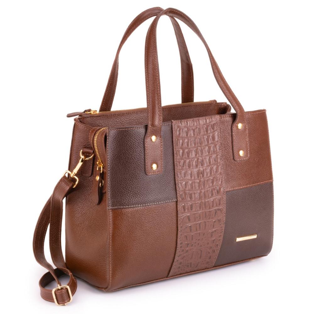 Bolsa Tote Média Couro Marrom Sophie