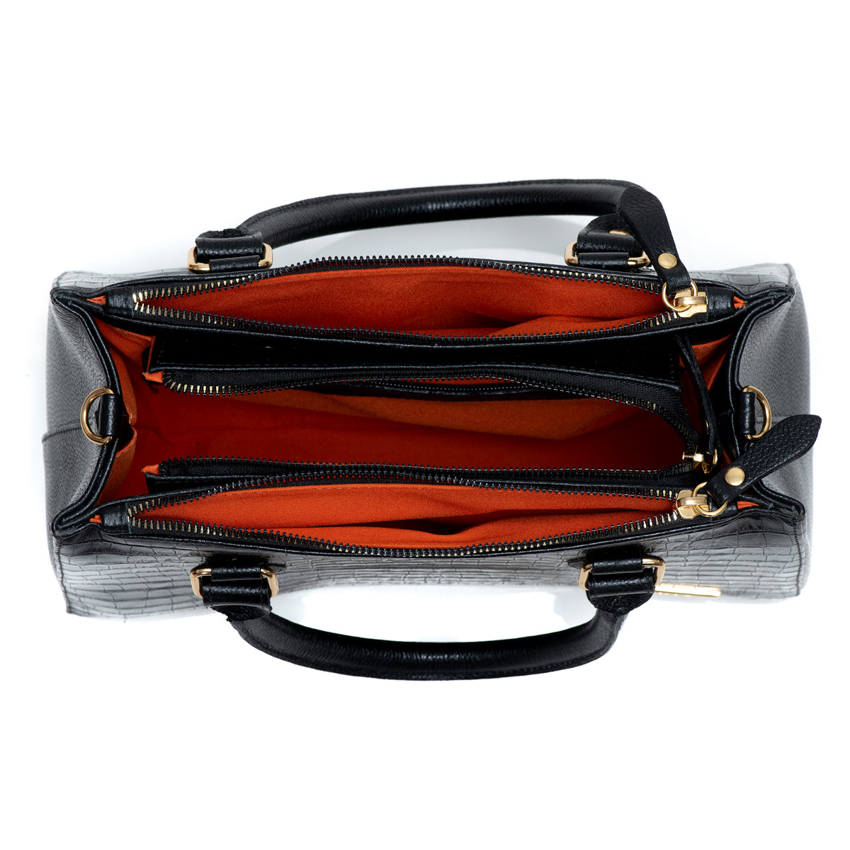 Bolsa Transversal Tote Couro Preta Média Marisa