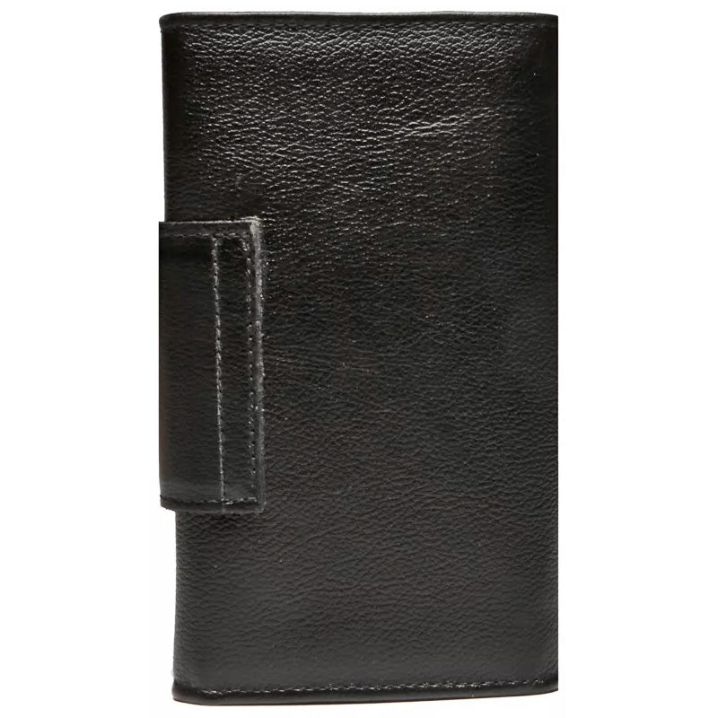 Carteira Feminina Couro Preta Média de Mão Olivia