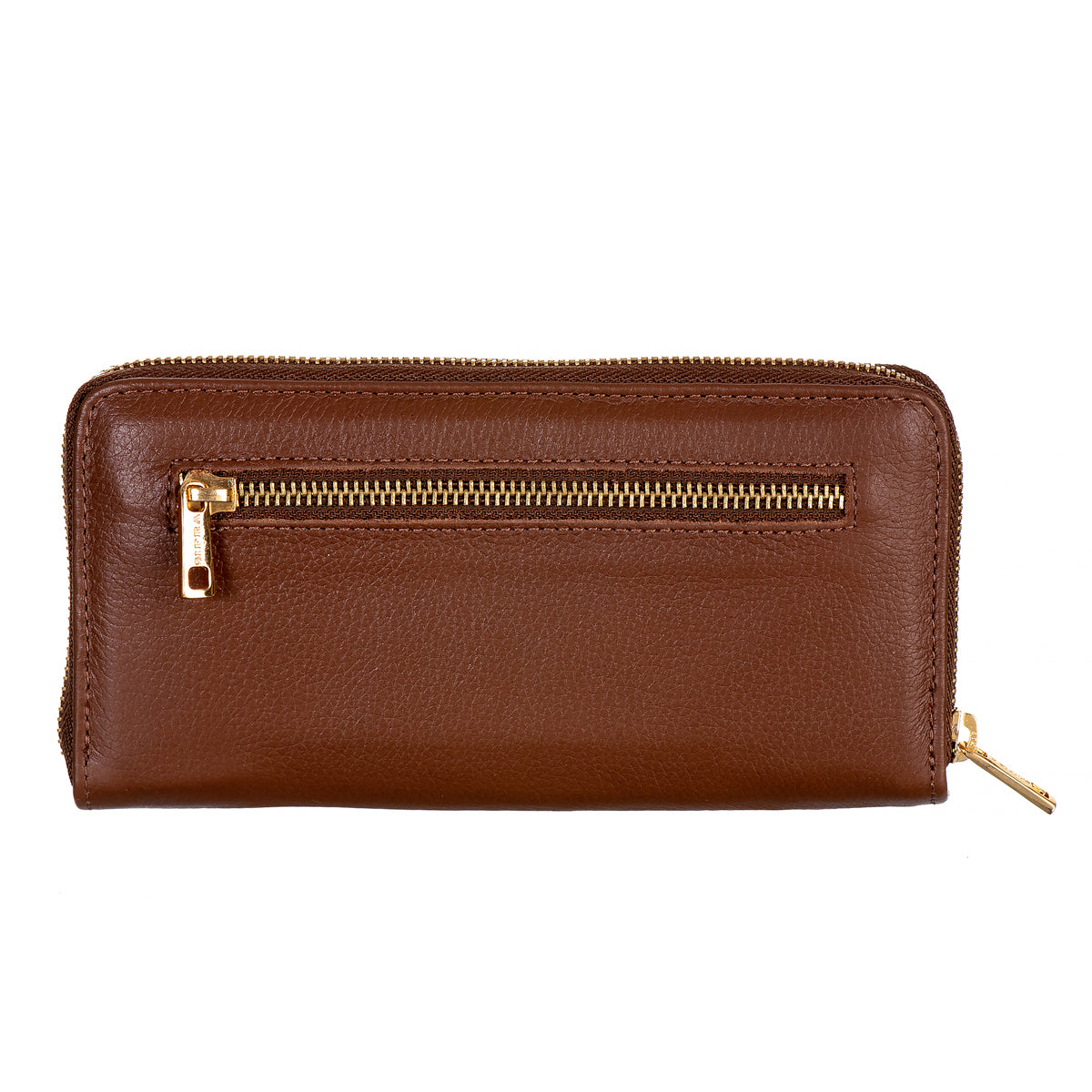 Carteira Feminina Couro Amêndoa Média de Mão Zíper Valquiria