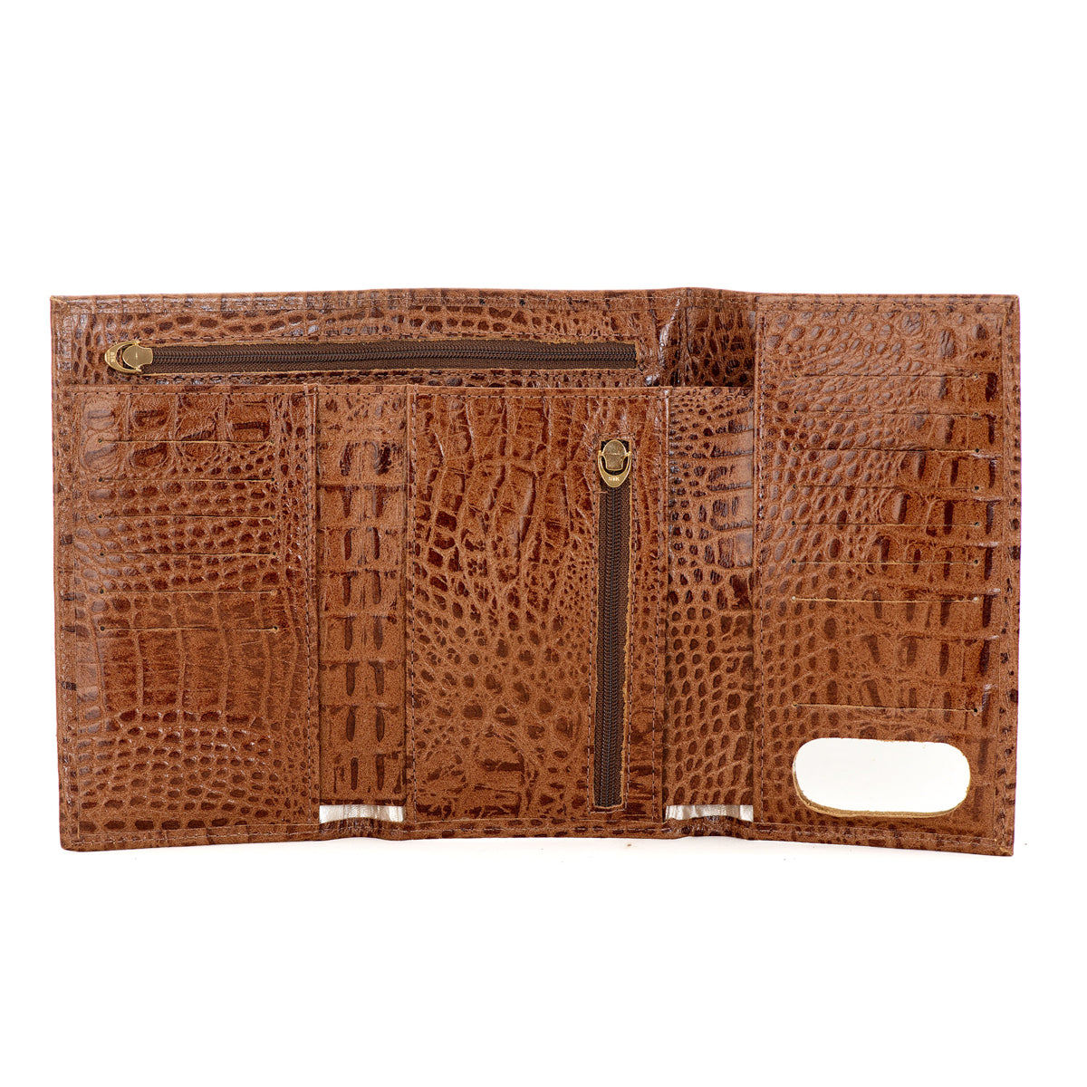 Carteira Feminina Couro Avelã Média de Mão Olivia