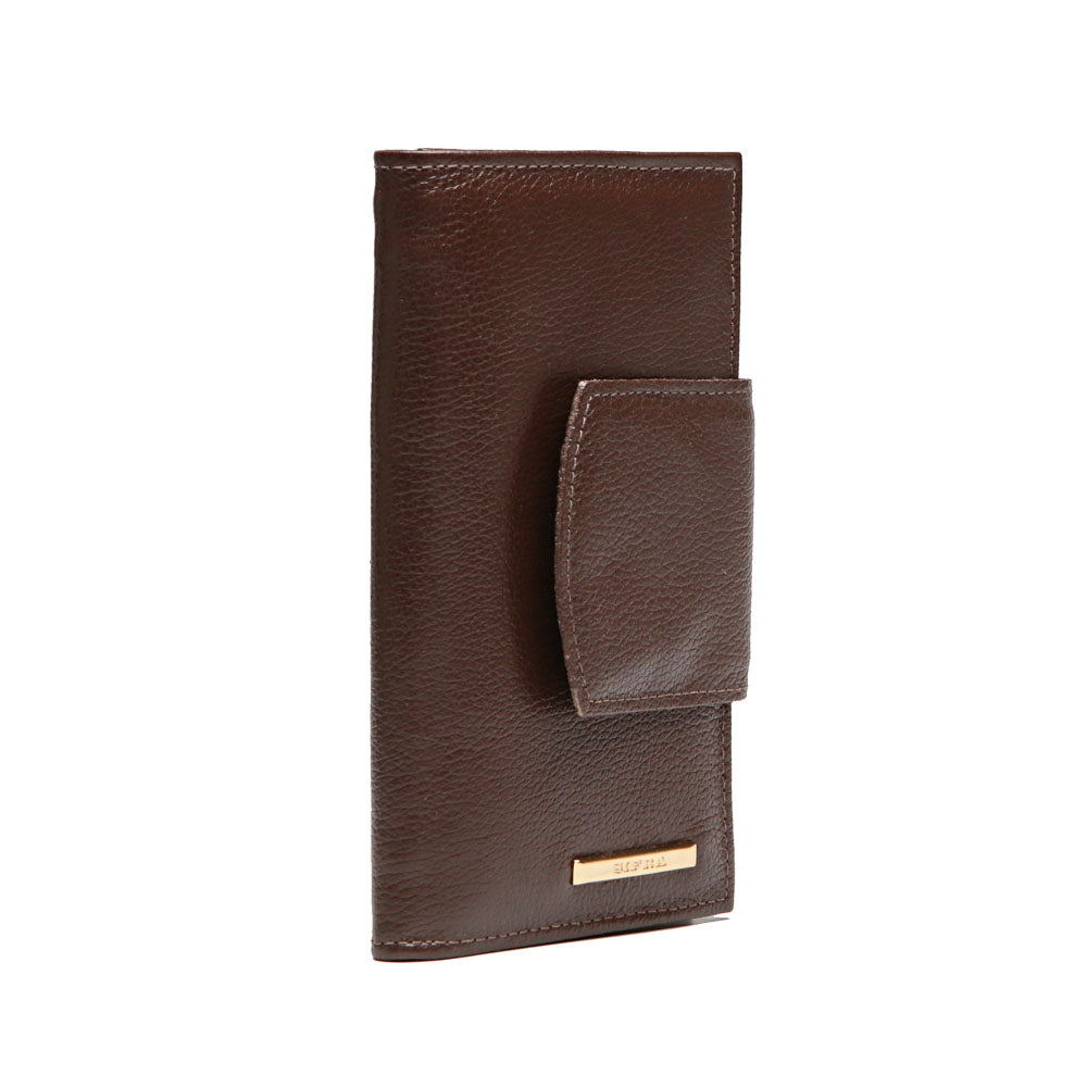 Carteira Feminina Couro Café Média de Mão Olivia