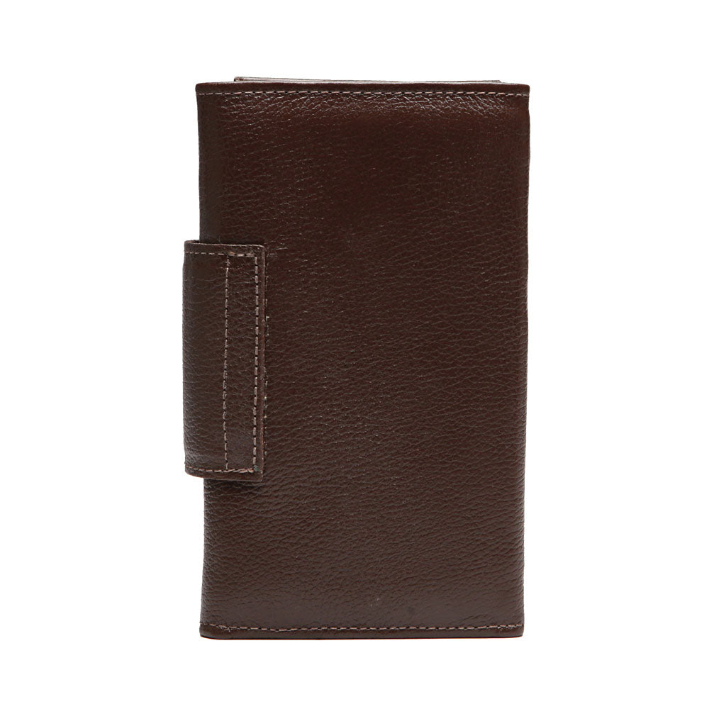 Carteira Feminina Couro Café Média de Mão Olivia