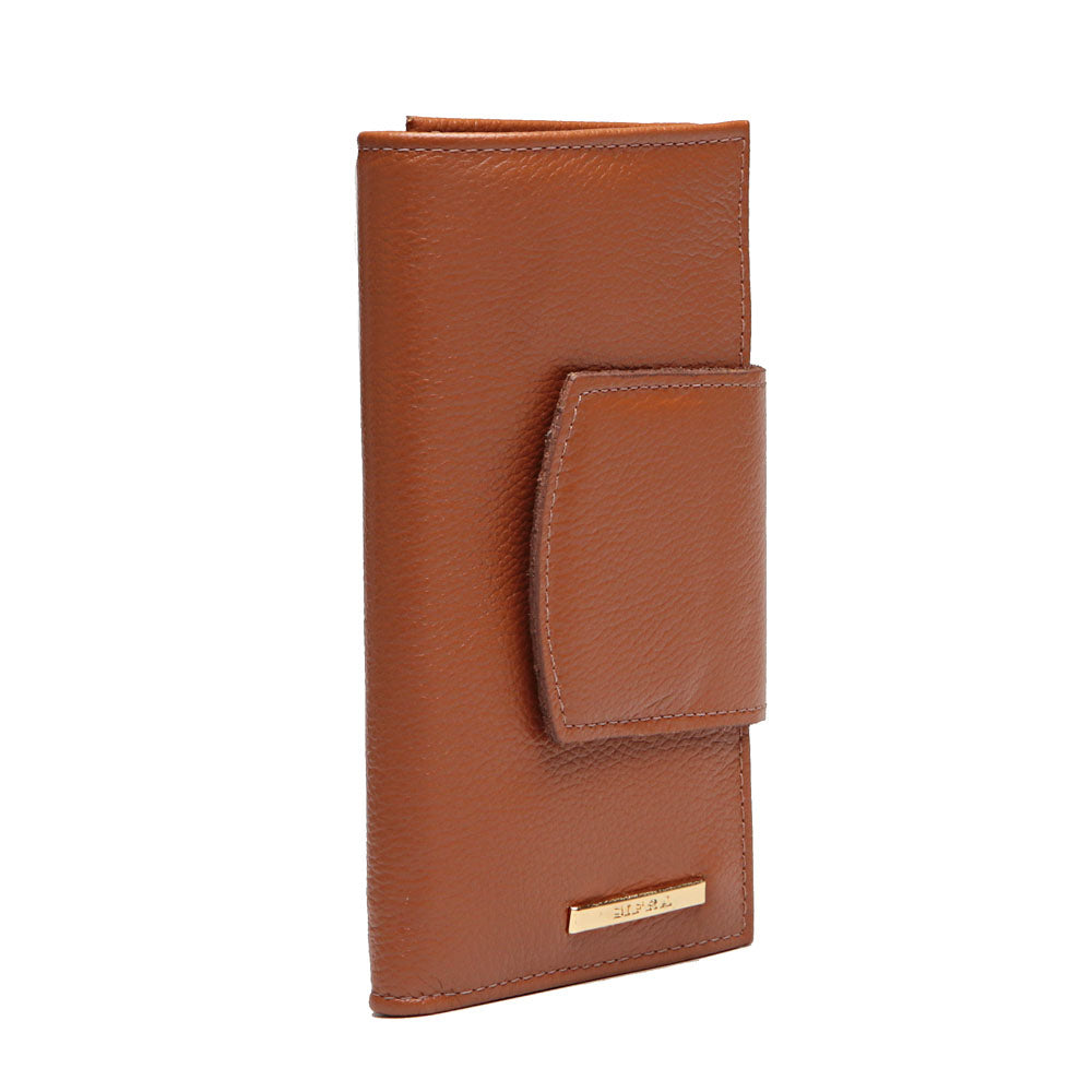 Carteira Feminina Couro Terracota Média de Mão Olivia