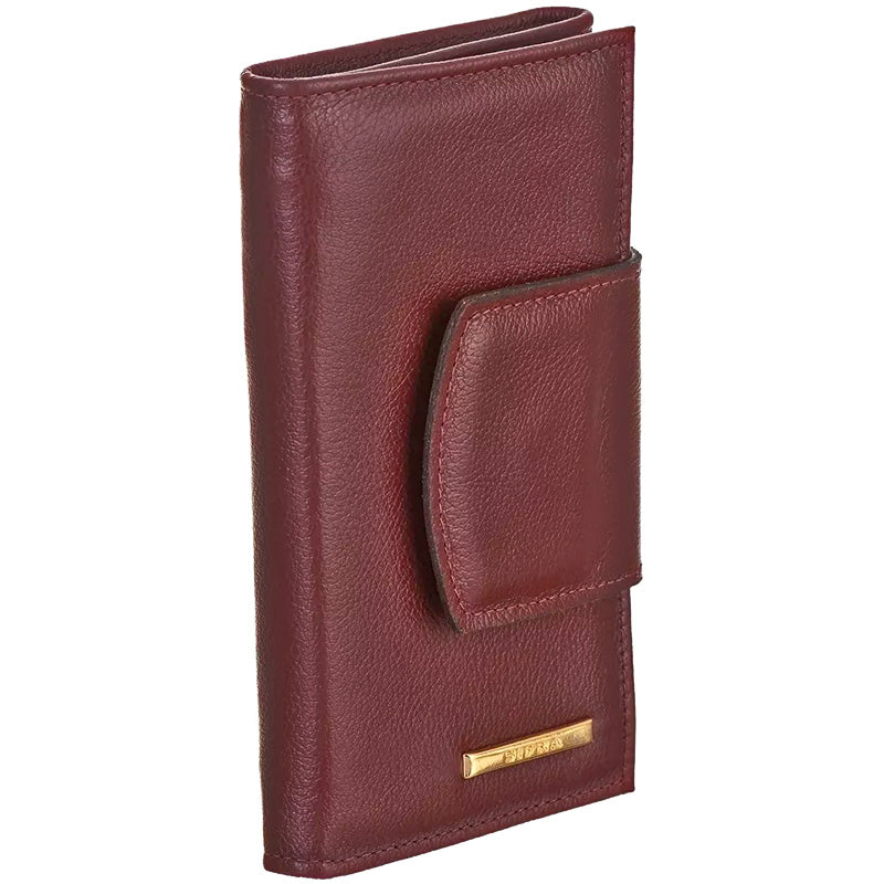 Carteira Feminina Couro Vermelho Rubi Média Olivia