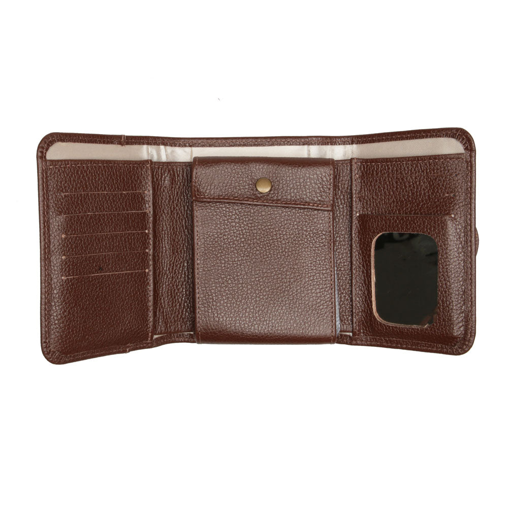 Carteira Feminina Pequena Couro Amêndoa Luna