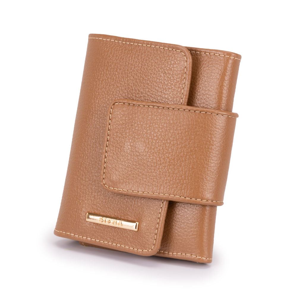 Carteira Feminina Pequena Couro Caramelo Elizabeth