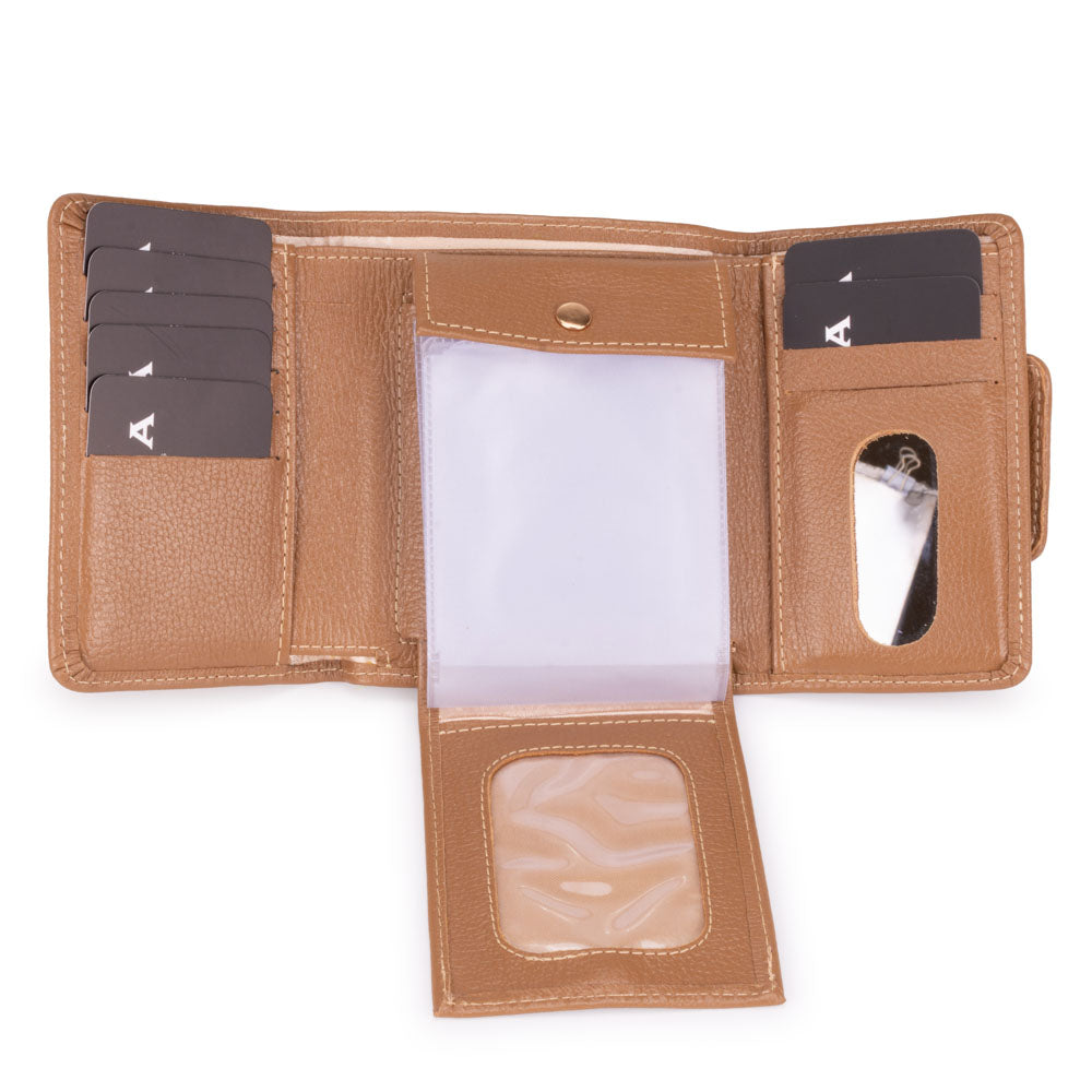 Carteira Feminina Pequena Couro Caramelo Elizabeth